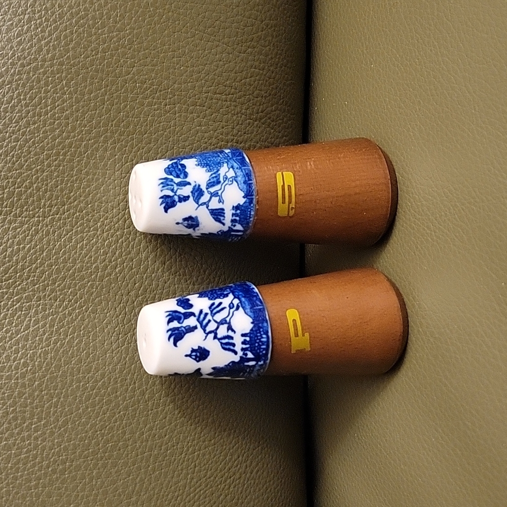 VTG Willow Blue Salt and Pepper Shakers